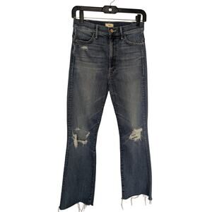 Mother Womens Jeans, Distressed Mother Hustler Ankle Fray Bootcut Jeans, Sz W26
